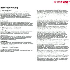 Betriebsordnung BERNEXPO